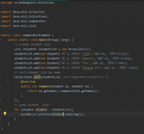 Comparable & Comparator trong Java - CodeGym