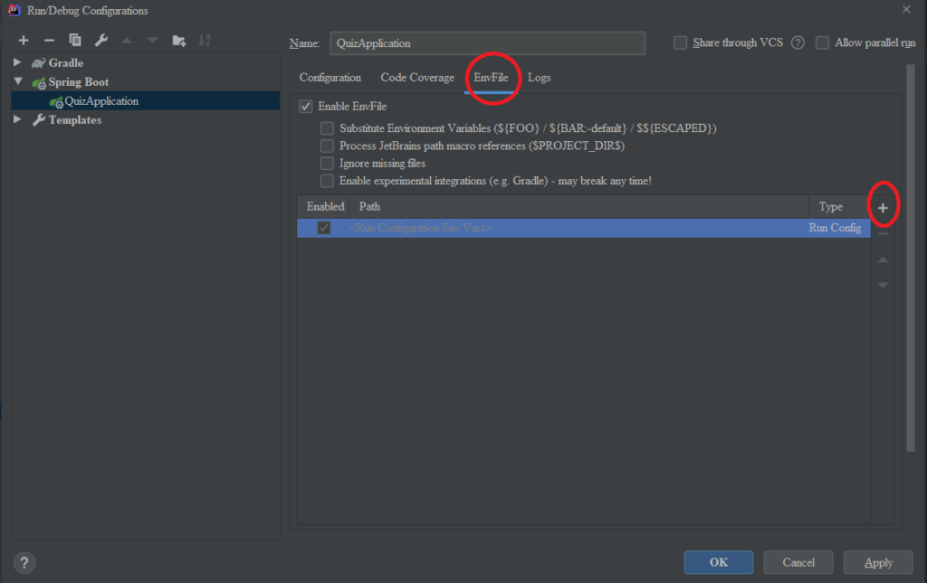 sử dụng environment variable