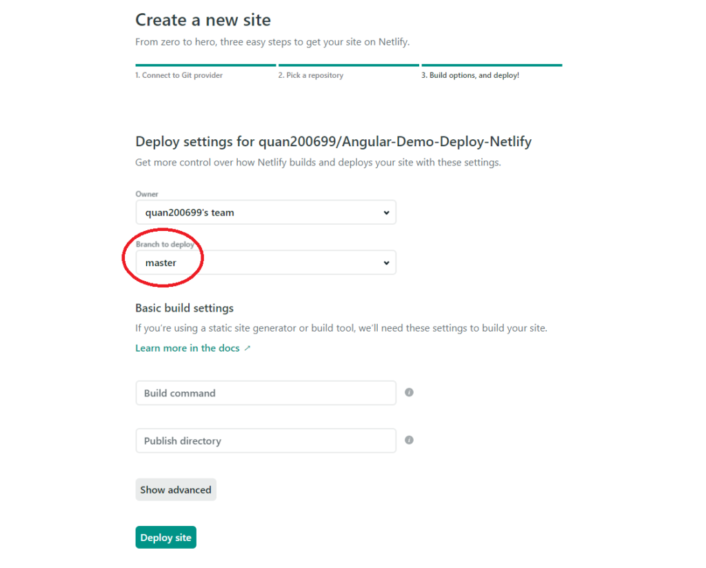 deploy angular lên netlify