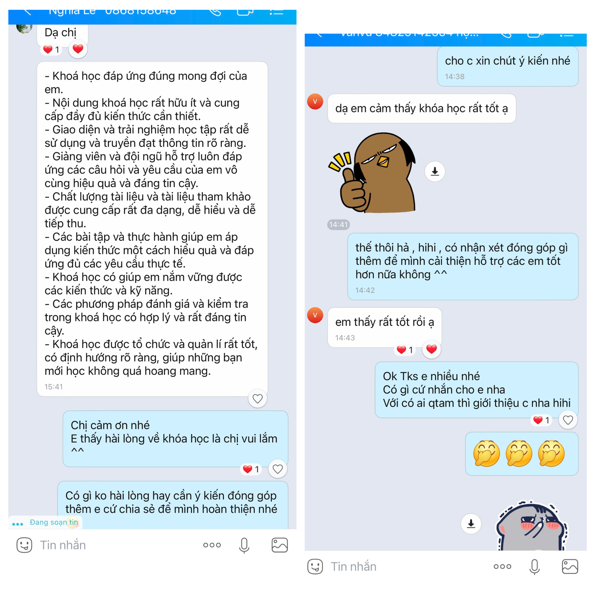 Feedback học viên 