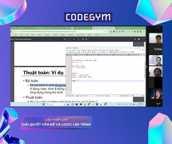 2 buổi học lập trình cùng CodeGym