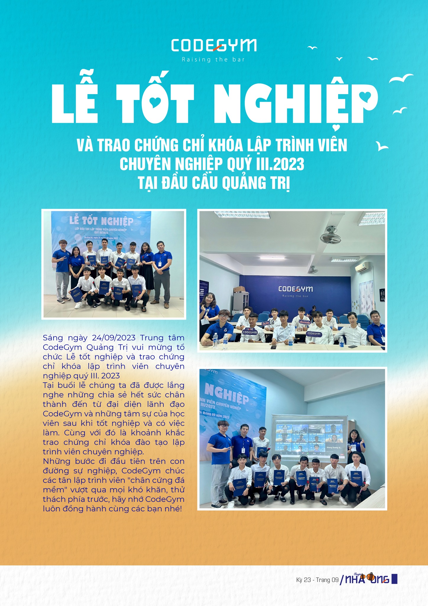 Lễ tốt nghiệp khoá Lập trình viên chuyên nghiệp tại Quảng Trị