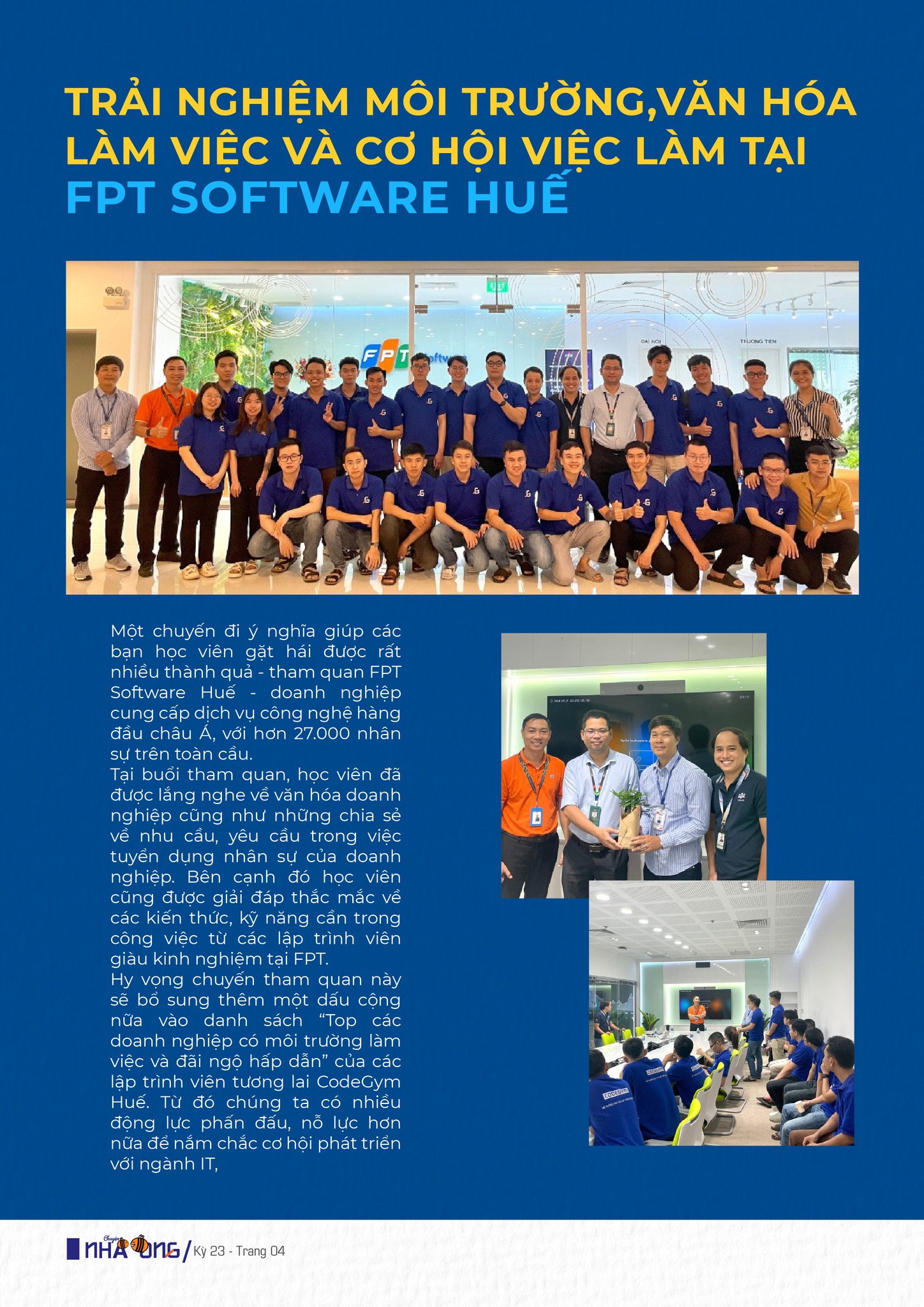 Học viên CodeGym thăm quan doanh nghiệp công nghệ hàng đầu trong khu vực