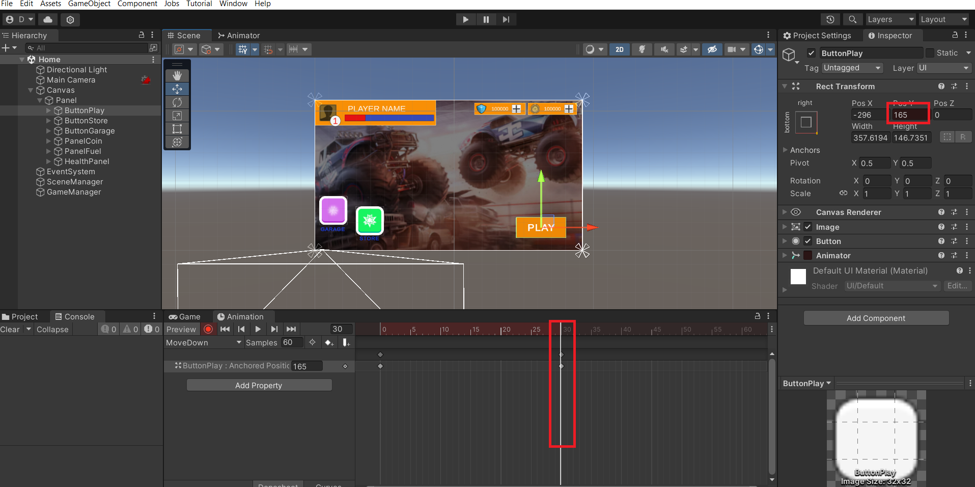 Animation và giao diện người dùng trong Unity bằng C#
