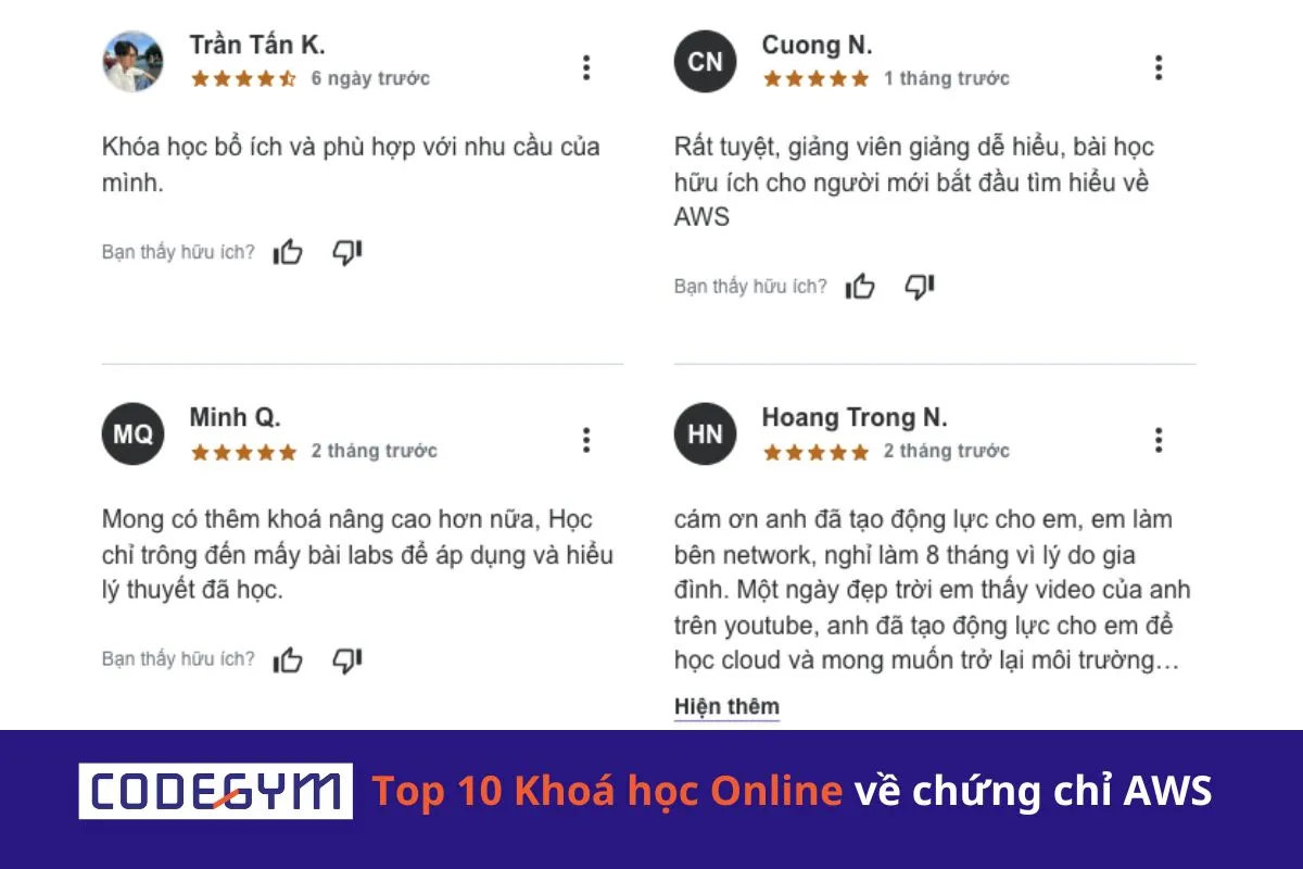 Top 10 Khoá học Online về chứng chỉ AWS