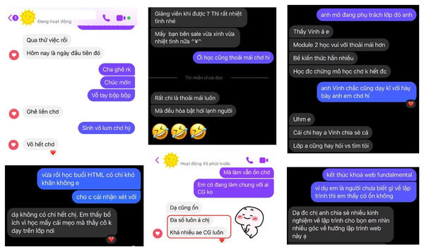 feed back từ học viên